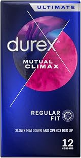 Durex Mutual Climax Condoms 12 Pack – Ribbed & dotted, Performa Lubricant view 2