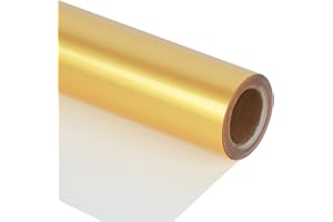 guangyintong Heat Transfer Vinyl Gold HTV Rolls, 12" x 12ft PU Stretchy Iron on Vinyl for T Shirts, Shiny Golden HTV Vinyl for All Cutter Machine Easy to Cut & Weed for Heat Vinyl DIY Design