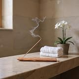 VIE Wooden Incense Holder 25cm with Assorted Golden Designs view 4