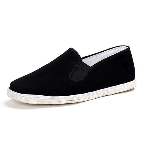 Lazutom Unisex Old Beijing Martial Art Kung Fu Tai Chi Cotton Sole Canvas  Shoes (Black, EU 46) in Kuwait Whizz Loafers Slip-Ons