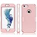 LONTECT for iPhone 8 Case, iPhone 7 Case Hybrid Heavy Duty Shockproof Full-Body Protective Case with Dual Layer [Hard PC+ Soft Silicone] Impact Protection for Apple iPhone 8/iPhone 7, Rose Gold