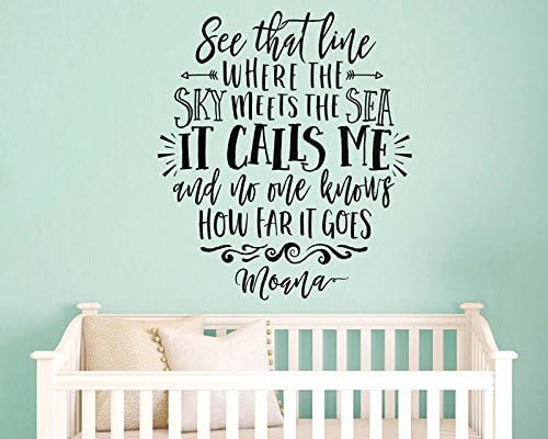 YINGKAI Moana Wall Quote Inspired Sticker Living Room Vinyl Lettering Removable Decal for Nursery Kids Room Home Window Decoration