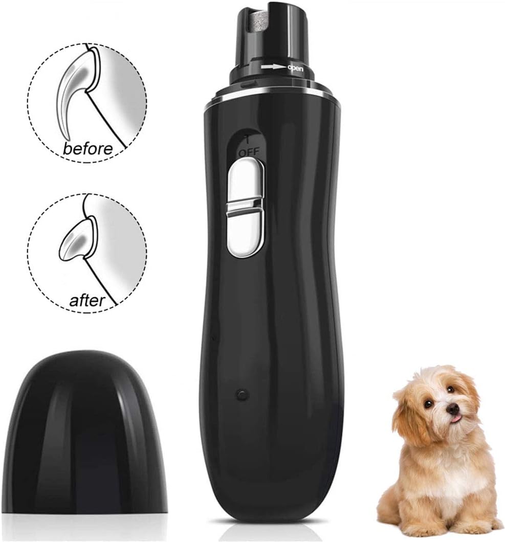 KNXIDR Pet Nail Grinder,50 DB Ultra Quiet Electric Dog Nail File With 2 Speeds Fast Grinding