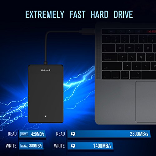 [Certified] Nekteck 480GB Thunderbolt 3 SSD NVME Hard Drive, External