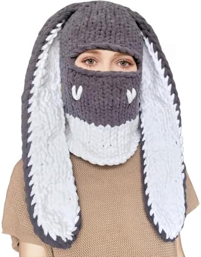 KLABELGIFT Bunny Ear Balaclava Mask – Soft Polar Winter Face Mask