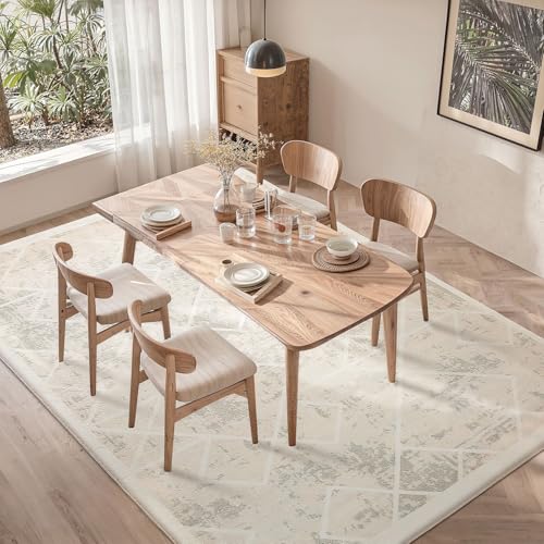 Leesentec Carpet Salon 200 x 250 Room Rugs Cream Ivory White White Baby Children's Vinyl Short Hair Modern Abstract Geometry Soft Non-Slip Bedroom Accessories
