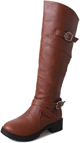 Amazon Ainiso ブーツ レディース ロングブーツ ジョッキーブーツ ロング丈 合皮 美脚 通学 カジュアルシューズ 高筒ブーツ エンジニア 防滑 防水 ブラウン 24 5 ブーツ ブーティ