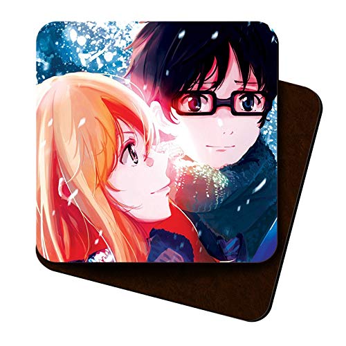 Buy Dasm United Set Of 2 Printed Designer Square Coasters Anime Boy Girl Wooden Coasters Set Of 2 Printed Wooden Coasters Tea Coffee Coasters Online At Low Prices In India Amazon In
