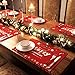 AMFOCUS Merry Christmas Placemats Set of 6, with Reindeer Santa Snowman Printed, Non-Slip Place mats Washable Table Mats, 12 × 18 inch