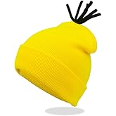 LKQBBSZ Halloween Hat for Men's Costume Accessories, Yellow Beanie Knit Hats for Halloween Cosplay