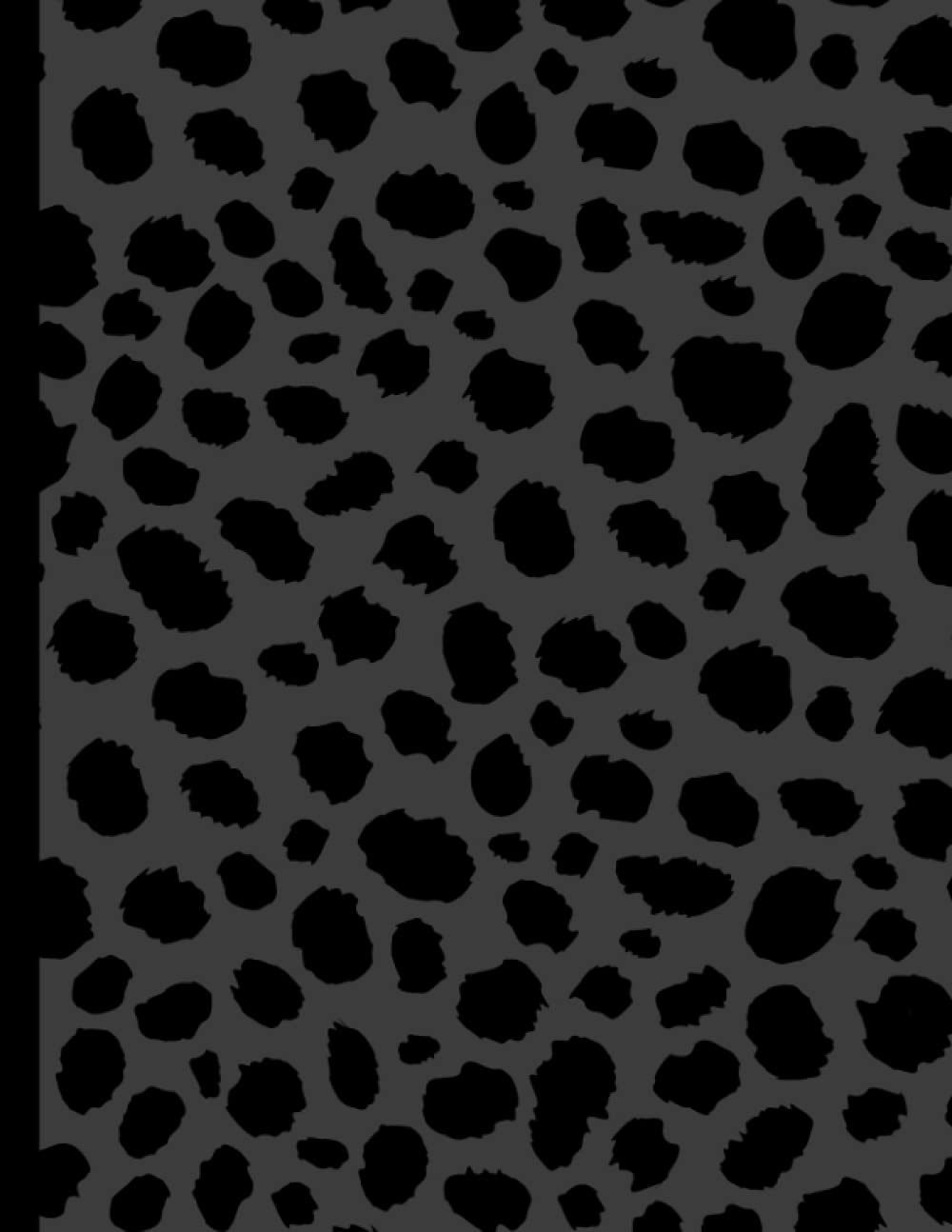 Notebook: Black Cheetah Print Composition Notebook / Journal - Large size: 8.5 x 11 inches - Wide Ruled Paper - 110 Pages