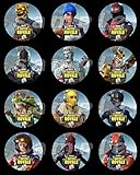 Fortnite 2.5 Inch Round Stickers SET #1/ labels or Fortnite Birthday Cupcake Toppers