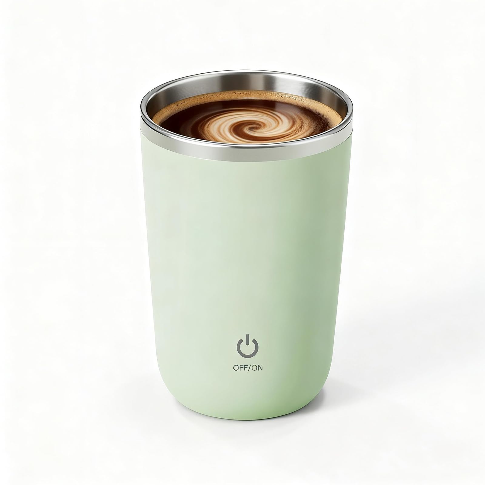 FOXNSK Self Stirring Mug, Electric Mixing Cup Magnetic Rechargeable Auto Mug Coffee Rotating Home Office Travel Suitable Coffee/Milk/Cocoa (B-Green)