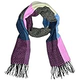 Elywish Women's Oversized Colorful Plaid Check Print Warm Shawl Scarf