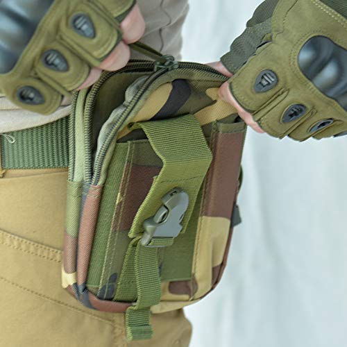 Military Tactical [MESH] Hat Bundle: 20-in-1 Tool, Operator Cap Embroidered Morale Patches (Velcro) Pouch Airsoft/Paintball - [U.S. Woodland M81 Camo] - Thumbnail 4