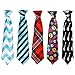 Bundle Monster 5pc Mix Design Boys Formal Pre-Tied Polyester Neckties - Set 3, Spotlight Stealer