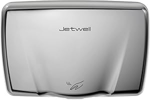 JETWELL Compact Hand Dryer for Bathrooms Commercial- Stainless Steel High Speed Hand Dryer with Heating Switch- AC110V-130V Warm Wind Hand Blower