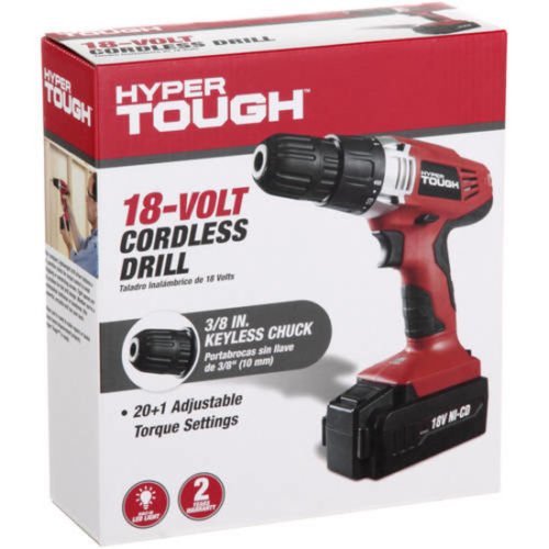 Hyper Tough AQ75006G 18V LithiumIon Cordless Drill/Driver Black/Red