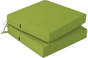 idee-home Outdoor Chair Cushions Set of 2, Outdoor Seat Cushions 19x19 Waterproof, Patio Chair Cushion Color Fastness with Ties Patio Furniture Garden Sofa Couch Pads