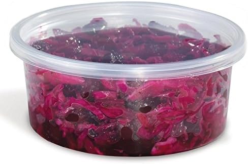 Placon 8 oz. Plastic Deli Food Container and Lids 50 Sets- Round Clear C -(Pack of 50)