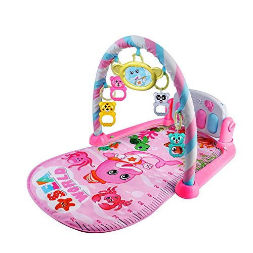 Baby Play Mat Game Carpet Crawling Mat Music Fitness Rack 2 in 1 Educational Toys Piano Blanket Activity Gym Toy Light Sound Baby Girl Boy 0-4 Year
