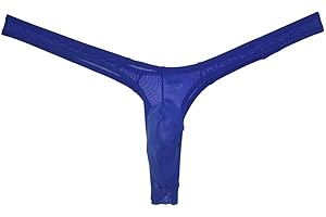 JAXFSTK Men's Minimal Coverage Bulge Thong Underwear See-through Mesh Mini Bikini Tangas