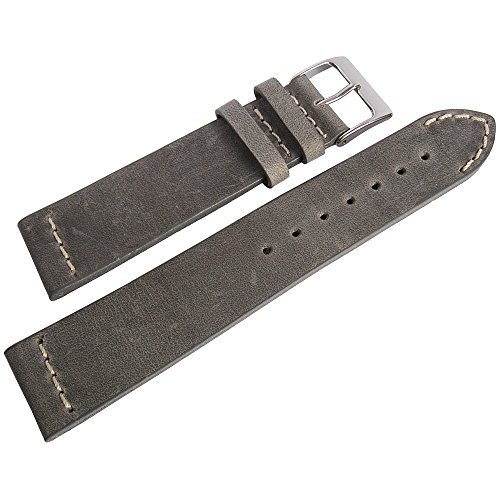 ColaReb 20mm Venezia Grey Leather Watch Strap