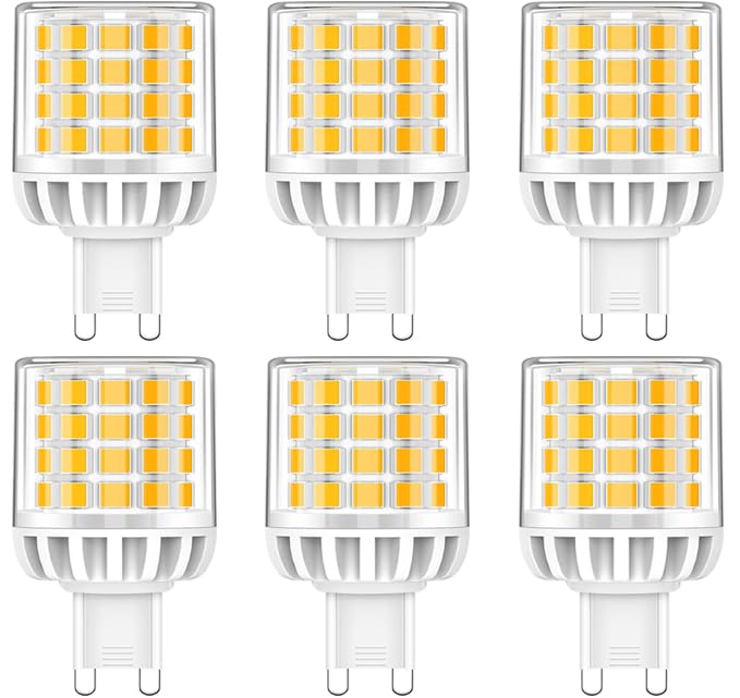 ZFQ G9 LED Squat Light Bulb 5W, 50 Watt Halogen Equivalent, 500 Lumen, 80＋ Ra, 3000K Warm White, High Brightness LED Used for Chandelier/Pendant/Ceiling Light