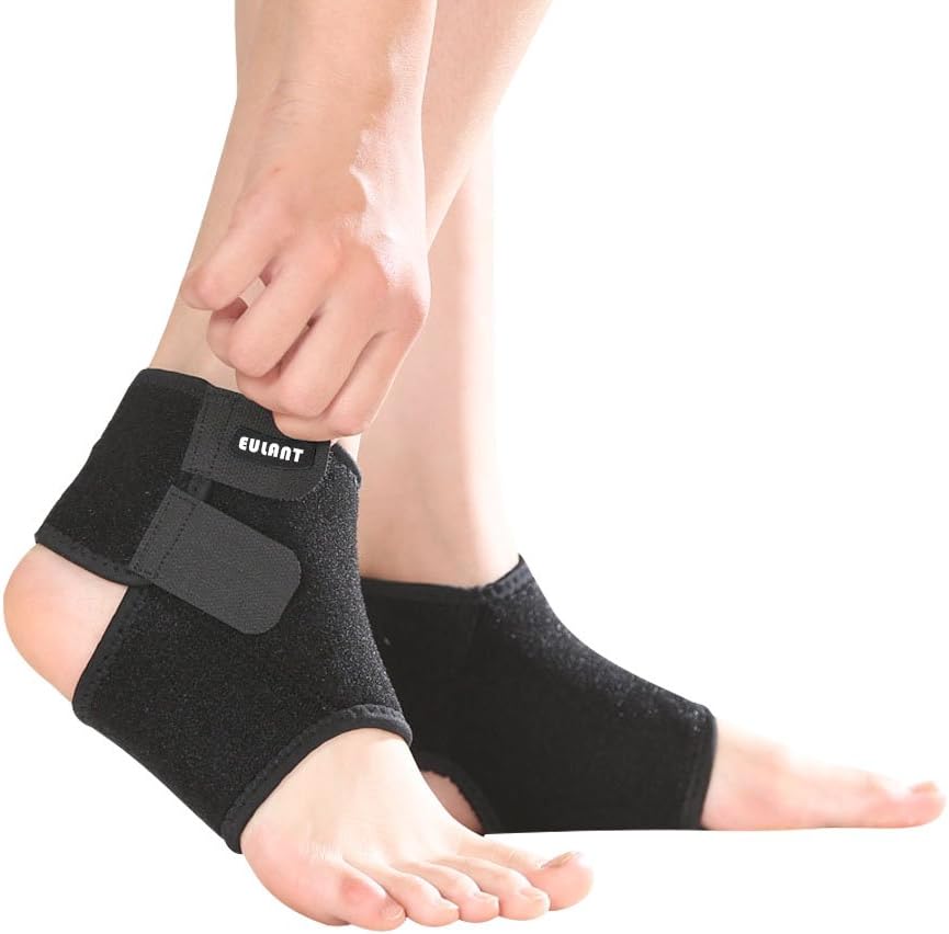 EULANTKids Ankle Brace 1 Pair, Children Ankle Support, Ankle Compression Sleeve for Foot & Ankle Swelling, Achilles Tendon, Joint Pain, Injury Recovery, Black S