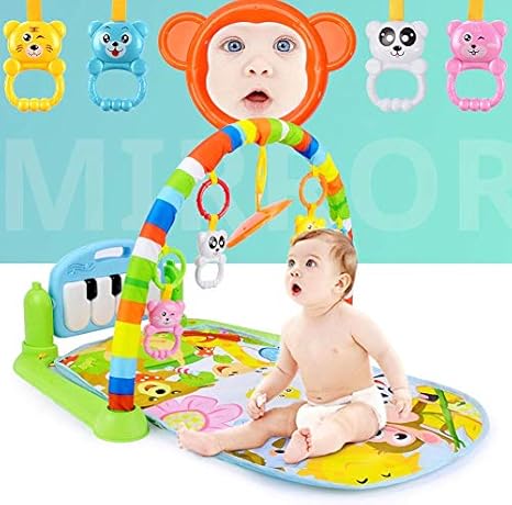 Meneflix Baby Play Mat 3 in 1 Gym Mat Infant Activity Playmat Kids Carpet Piano Rattles Toys for Children Educational Crawling Rug (Baby Gym MAT)