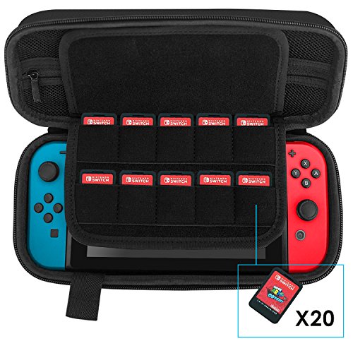 JETech Draagtas Compatibel met Nintendo Switch 2017, Opbergtas/Case/Cover/Hoes/Beschermhoes met 20 Game Cartridge… - Afbeelding 4