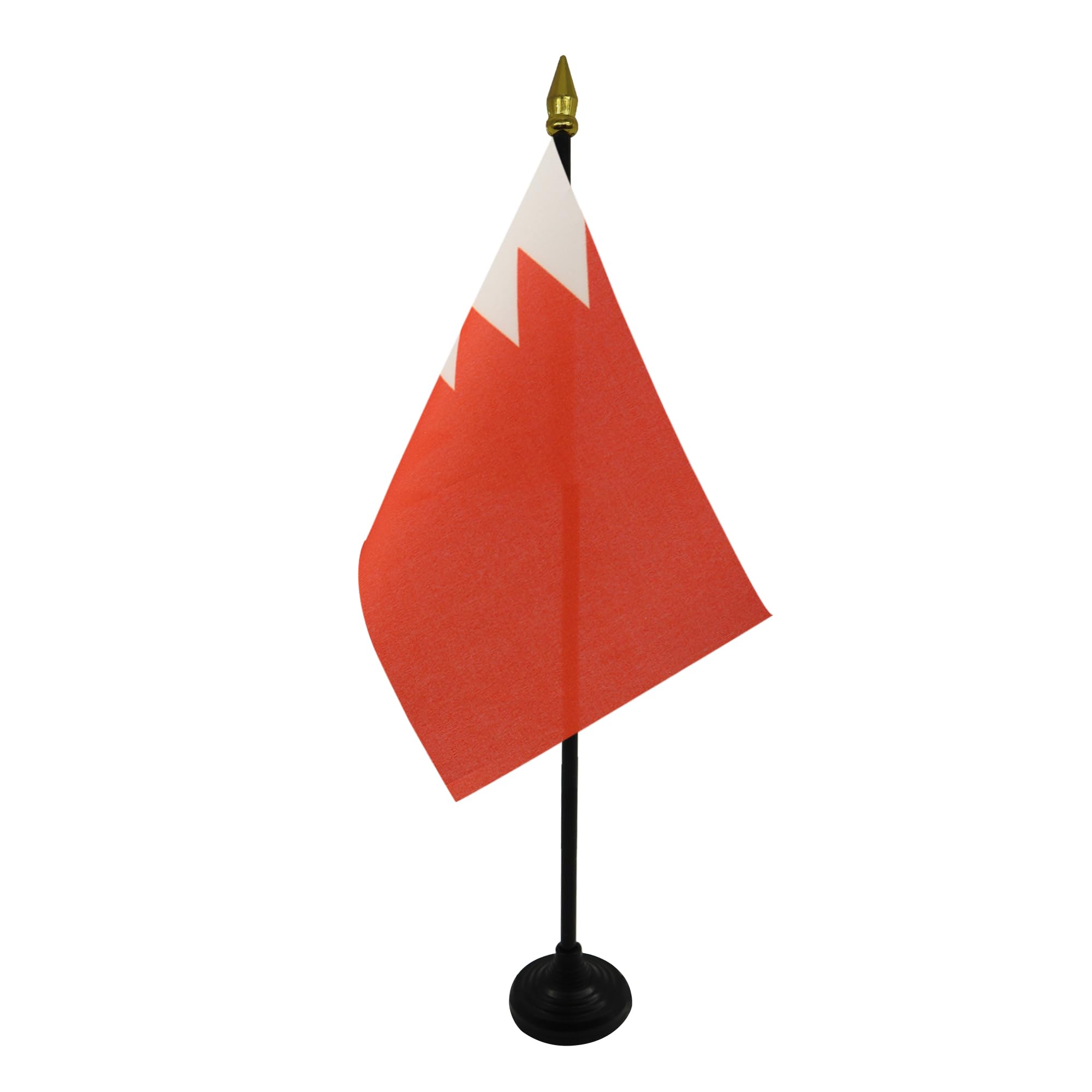 AZ FLAG - Bahrain Table Flag 4'' x 6'' - Bahrain Mini Desk Flag 100% Polyester 15 x 10 cm - Office Mini Banner with 10'' Pole - Golden Spear