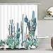 BLEUM CADE Smurfs Yingda Bathroom Shower Curtain Tropical Cactus Shower Curtains with 12 Hooks, Flowers Blossom Bath Curtain Durable Waterproof Fabric Bathroom Curtain (Cactus, 70 × 69 inches)