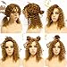 Goldfinch 100% Human Hair Wig Kinky Curly Wig with Bangs Fluffy Wavy Wig 150 Density 14 inches Brown Wig +Free Wig Cap
