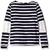 BTween Big Girls' Striped Rib Top with Lace Inserts