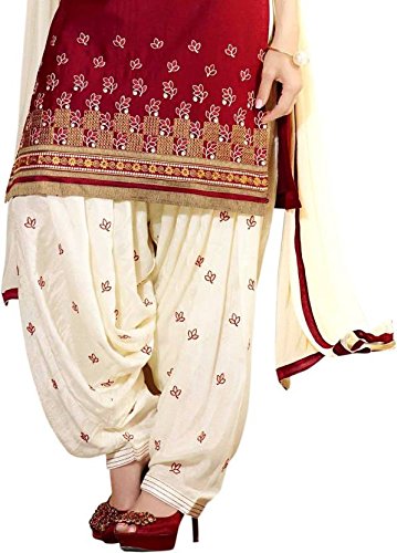 cative company women's cotton embroidered unstitched salwar suit dupatta material (maroon, 240-bbd)