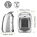 Warmtec 1500W Ceramic Space Heater with Carry Handle Adjustable Thermostat Electric Desk Heater Fan (Silver)