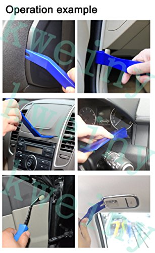 Kweiny Auto Trim Removal Tool Kit | Car Audio Video Dashboard and Door Clip Panel Fastener Repair Installer Open Pry Tool Set ( 8 Pieces )