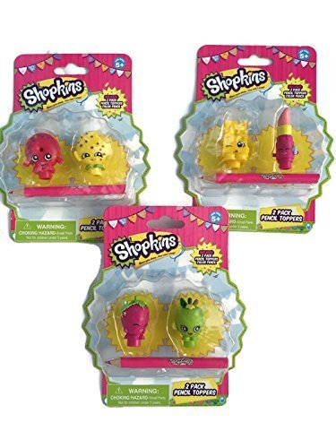 Complete Set of Shopkins Pencil Toppers (6)