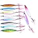 Aorace 10pcs/lot Saltwater Fishing Casting Metal Jig 40g Shore and Boat Jigging Lure Bait Lead Fish With feather 8.7cm/40g