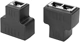 Asixxsix Ethernet Splitter Cable Extender 1-in 2-out LAN Connector for TV PC view 6