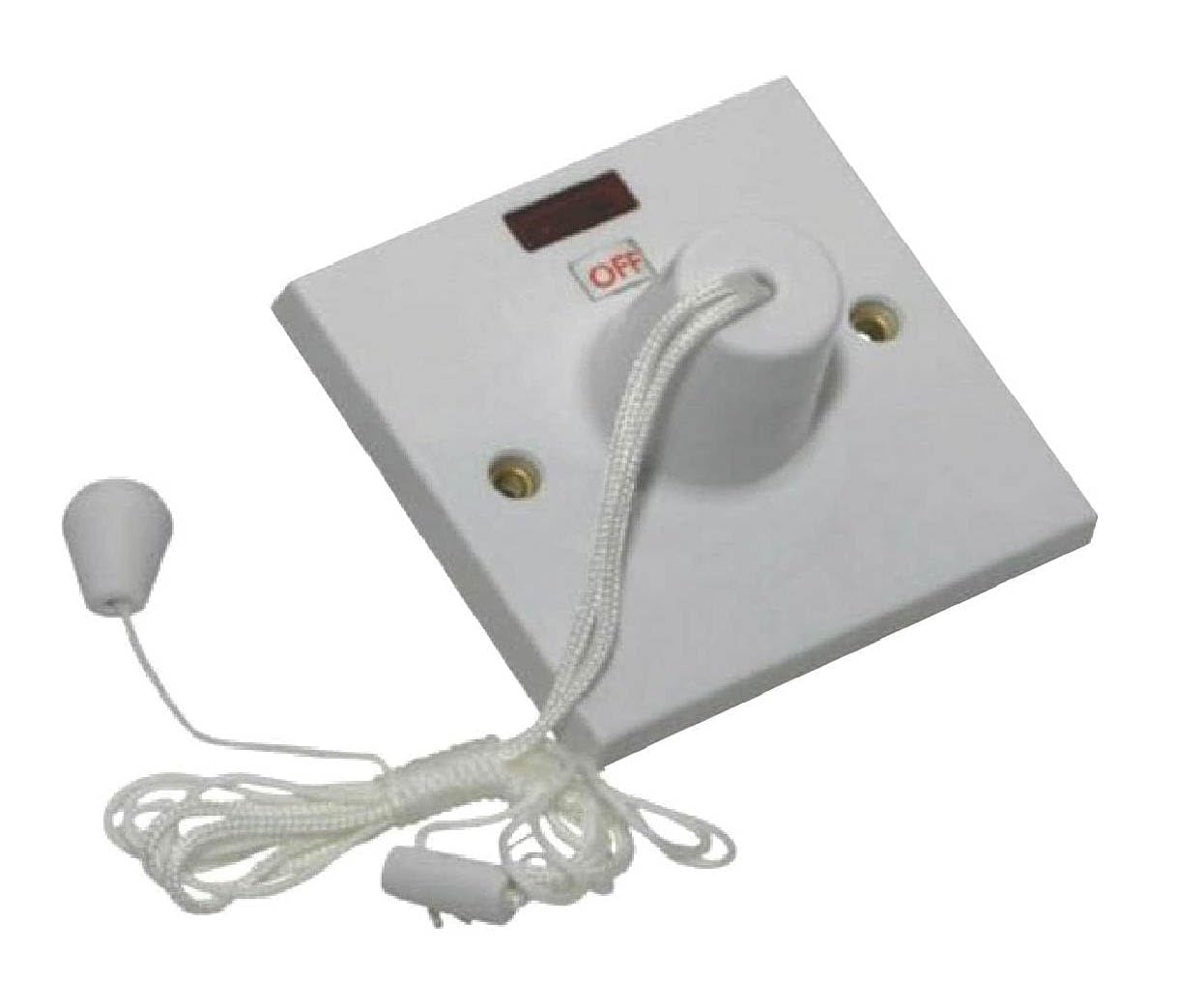 iSeventy9 Shower Ceiling Pull Cord Electrical Switch, 45 Amp Double Pole with Neon Light For Shower-Toilet/Bathroom