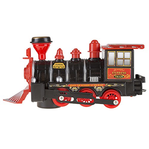 Bump and Go Toy Train Locomotive Engine Car with Lights and Sounds! (BLACK)