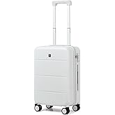 Hanke 20 Inch Carry On Luggage 22x14x9 Airline Approved PC Hard Shell Suitcases with Wheels TSA Luggage for Women Men Lightweight Travel Luggage(Smoke White)