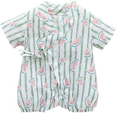 Amazon Allaibb 浴衣甚平新生児ロンパース夏半袖女の子かわいい花火
