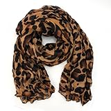 AllBueaty Fashion Women Ladies Brown Leopard Print Soft Long Stole Scarf Shawl Pashmina (A)