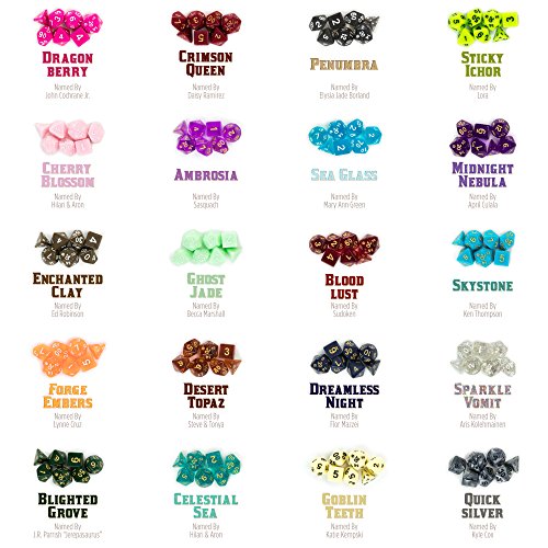 Wiz Dice Bag of Tricks: Collection of 140 Polyhedral Dice in 20 Guaranteed Complete Sets for Tabletop Role-playing Games - Neons, Translucents, & Sparkly Glitters