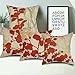 wendana red flowers pillow 18 set of 4 for teen girls