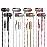 (4C) in Ear Headphones with Microphone 3.5mm Earbuds for iPhone Samsung Smart Phones Android