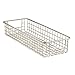 mDesign Metal Wire Food Storage Shallow Basket Organizer with Handles for Organizing Kitchen Cabinets, Pantry Shelf, Bathroom, Laundry Room, Closets, Garage - Concerto Collection - 4 Pack - Satin